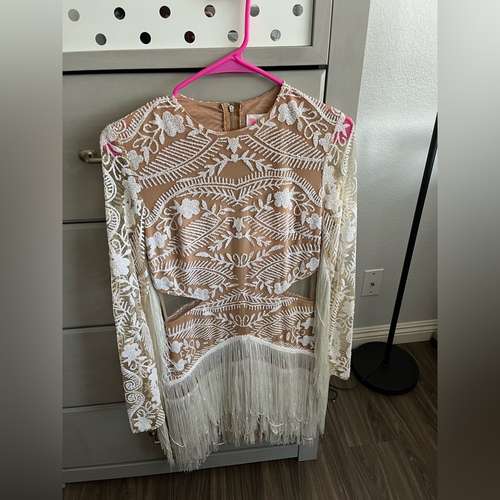 Nude/ sheer cocktail dress